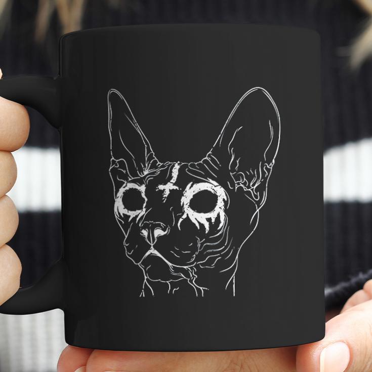 Black Metal Sphynx Cat Goth And Death Metal Coffee Mug