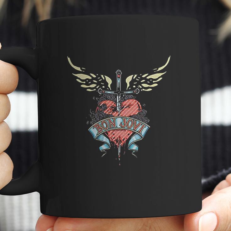 Bon Jovi Logo Heart And Dagger Band Coffee Mug