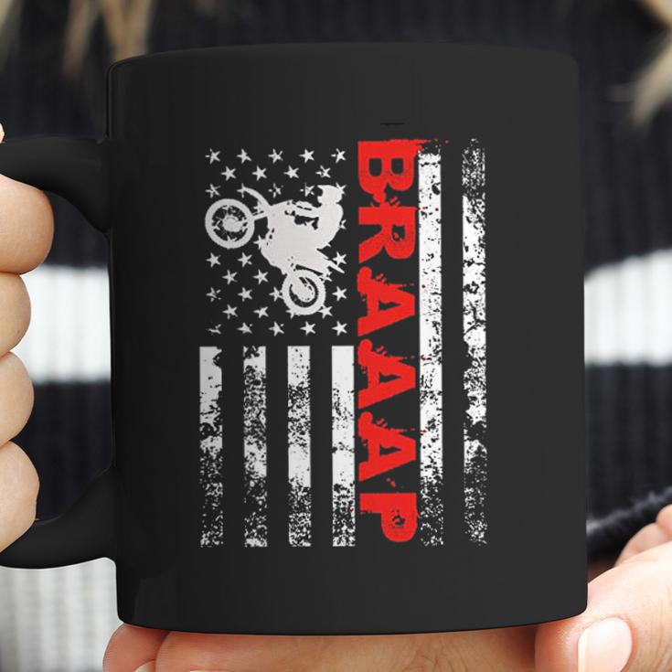 Braaap Vintage Usa American Flag Bike Coffee Mug