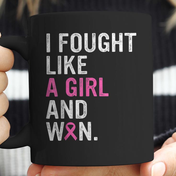 Breast Cancer Awareness I Fought Like A Girl And Won Women V4 Men Women T-Shirt Graphic Print Casual Unisex Tee Coffee Mug