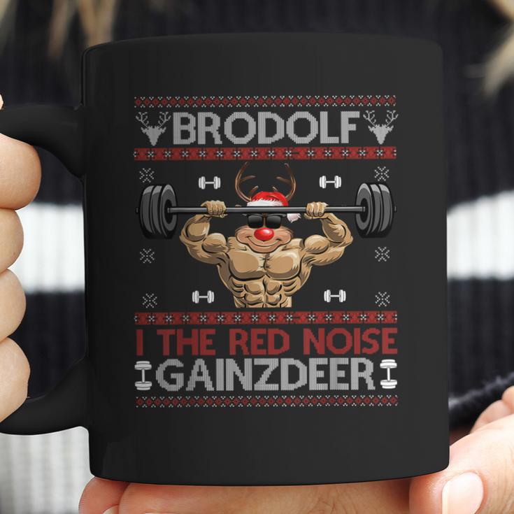 Brodolf The Red Nose Gainzdeer Gym Ugly Christmas Sweater Coffee Mug