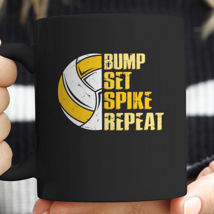 Bump Set Spike Repeat Volleyball Funny Graphic Design Printed Casual Daily Basic Coffee Mug