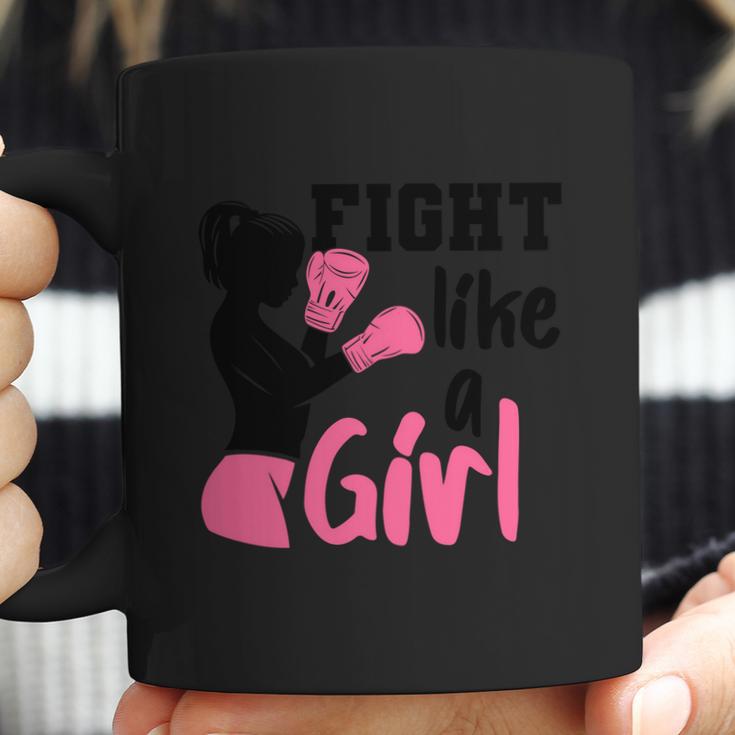 Cancer Fight Like A Girl Pink Ribbon Breast Cancer Graphic Design Printed Casual Daily Basic Coffee Mug