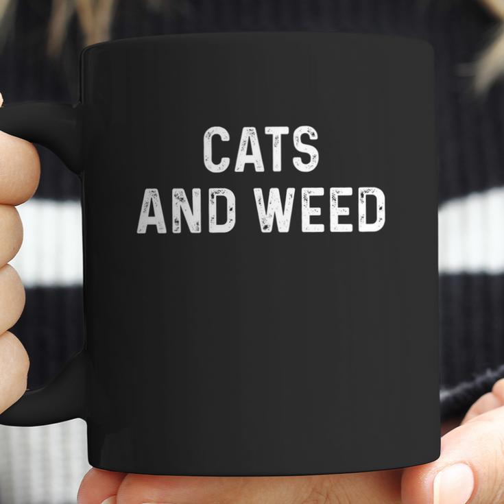 Cats And Weed Funny Cannabis Stoner Marijuana Cat Mom Dad Funny Gift Coffee Mug