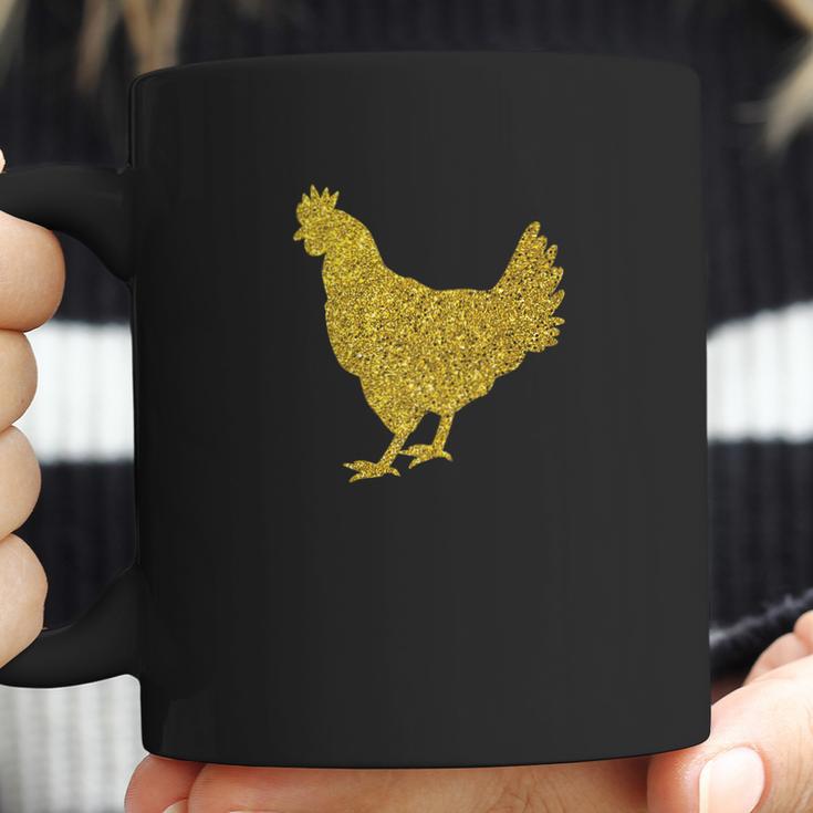 Chicken Ladies Glitter Print Chicken White Tee Top Coffee Mug