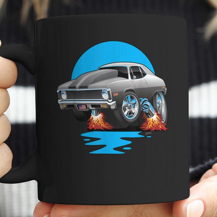 Classic Seventies Muscle Car Funny Dragster Hot Rod Cartoon Coffee Mug