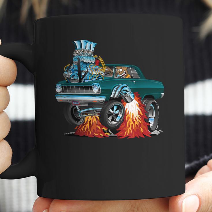 Classic Sixties Muscle Car Funny Dragster Hot Rod Cartoon Coffee Mug