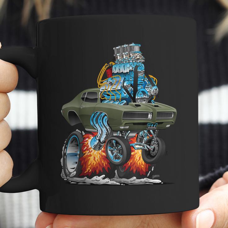 Classic Sixties Muscle Car Funny Dragster Hot Rod Cartoon V3 Coffee Mug