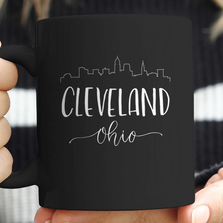 Cleveland Ohio Great Gift Skyline Calligraphy Gift Coffee Mug