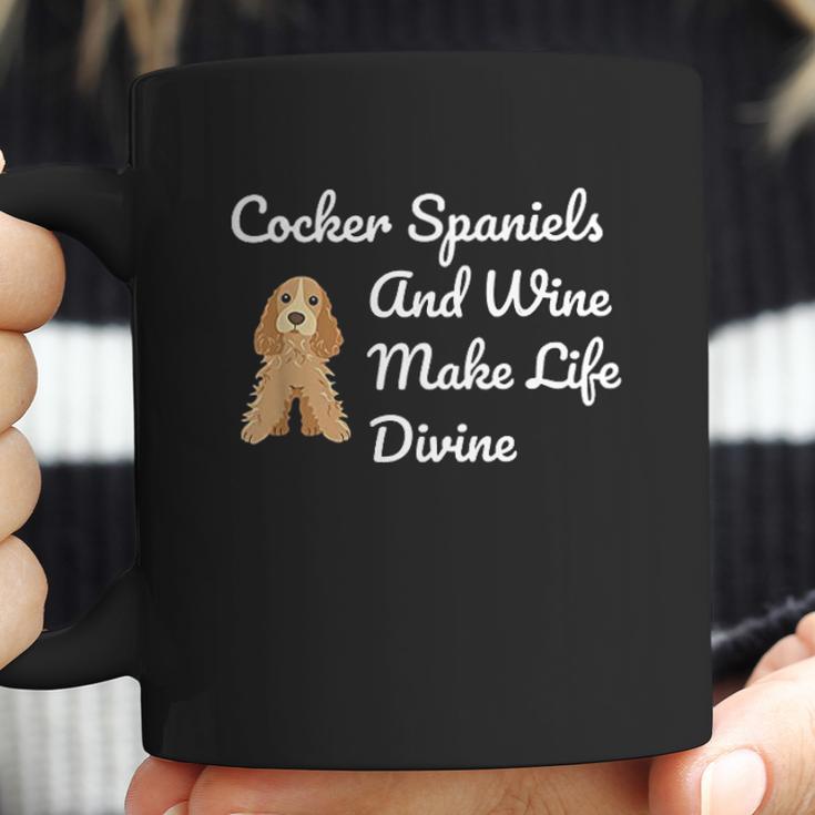 Cocker Spaniel And Wine Make Life Divine Coffee Mug