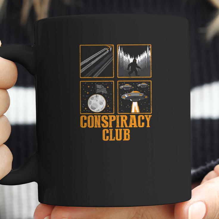 Conspiracy Club Bigfoot Ufo Aliens Moon Landing Coffee Mug