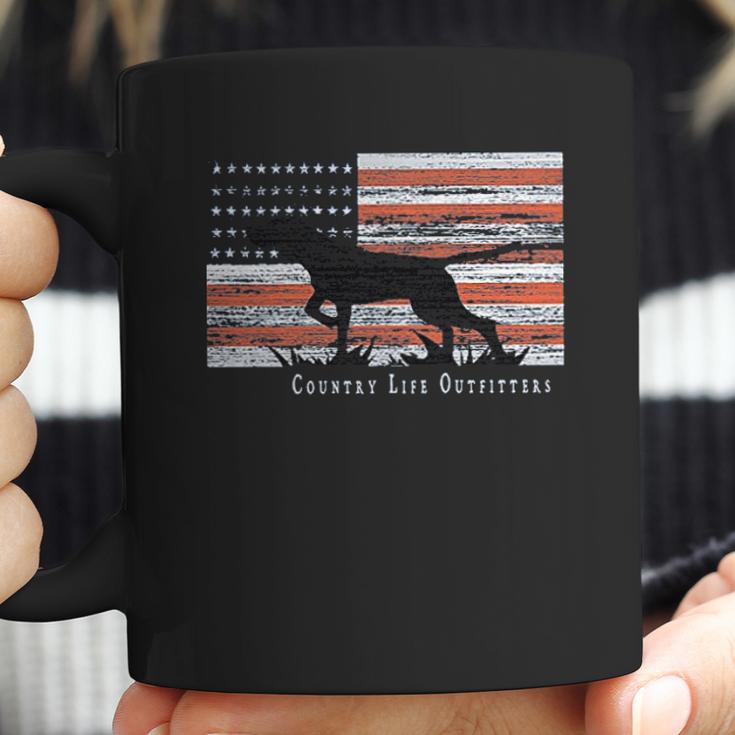 Country Life Outfitters Pointer Dog American Flag Coffee Mug