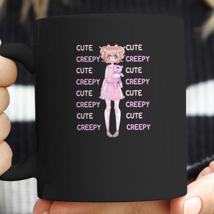 Creepy Cute Pastel Goth Doll Cyclops Bear Plushie Coffee Mug