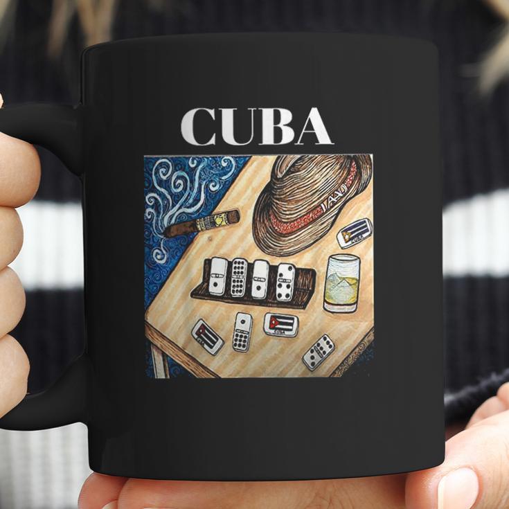 Cuban Dominos Cigar Fedora Hat Funny Cuba Coffee Mug