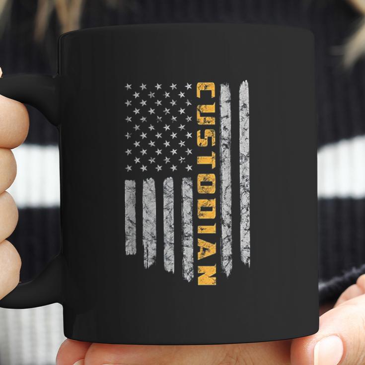 Custodian American Flag Usa Janitor School Coffee Mug