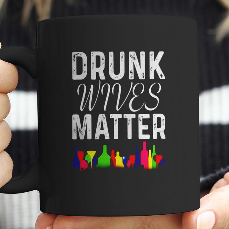 Cute Drunk Wives Matter Colorful Bottles Satire T- Shirt Coffee Mug