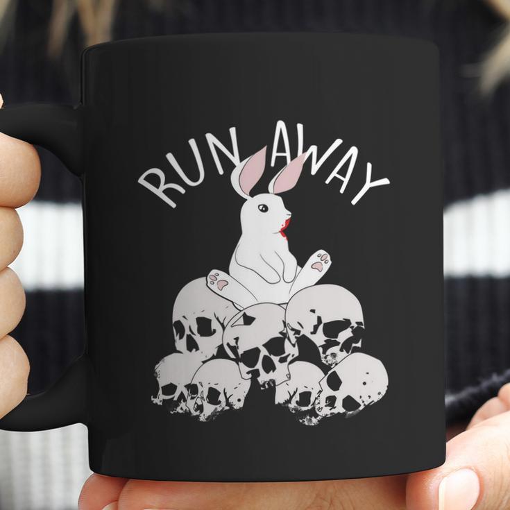 Cute Halloween Funny Halloween Day Run Away Bloody Bunny Skeleton Coffee Mug