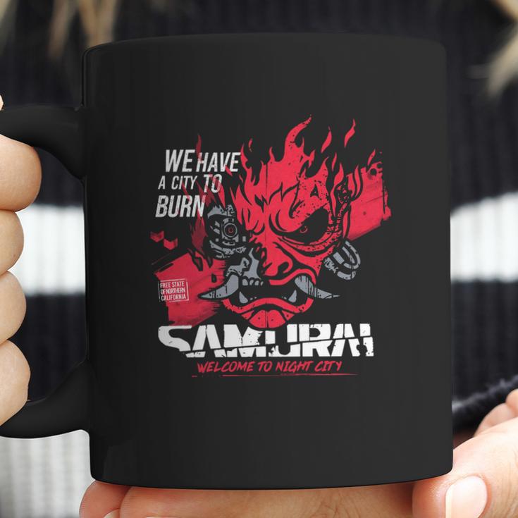 Cyberpunk Samurai Welcome To Night City Coffee Mug