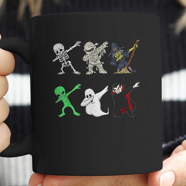 Dabbing Skeleton And Monsters Halloween Dracula Coffee Mug