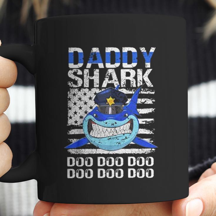 Daddy Shark Doo Doo American Flag Retro Coffee Mug