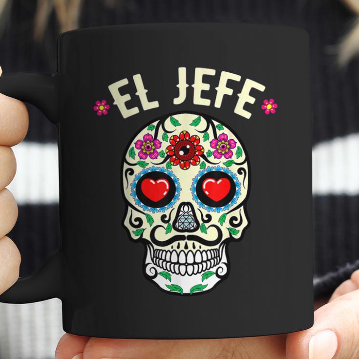 Day Of The Dead Mexico El Jefe Boss Sugar Skull Halloween Coffee Mug