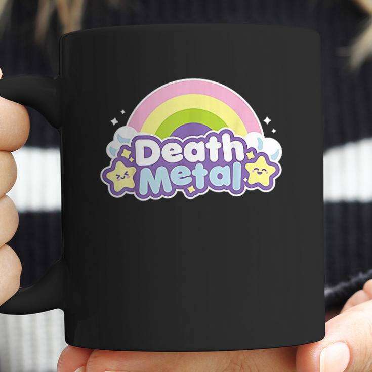 Death Metal Rainbow Yellow Star Unicorn Rock Concert Coffee Mug