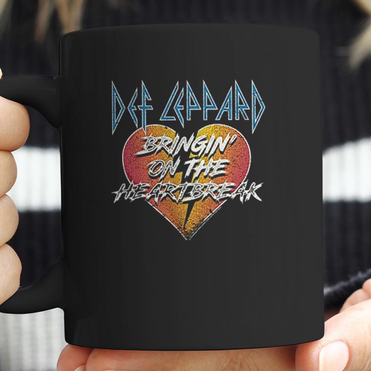 Def Leppard 1977 English Rock Band Bringin Heartbreak Black Coffee Mug