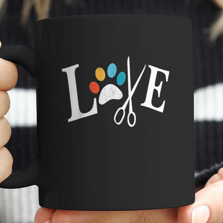 Dog Grooming Love Dogs Pet Daycare Groomer Vintage Paw Print Coffee Mug