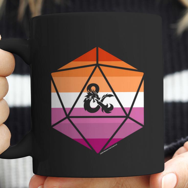 Dungeons And Dragons Lesbian Pride Flag Dice Logo Gift Graphic Design Printed Casual Daily Basic Coffee Mug