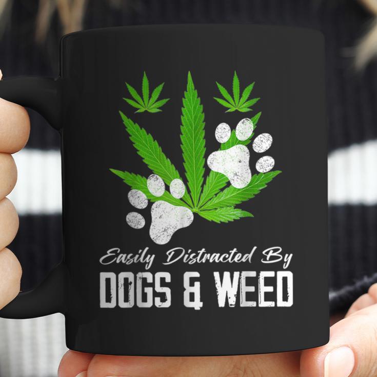 Easily Distracted By Dogs And Weed Cannabis 420 Outfits Coffee Mug