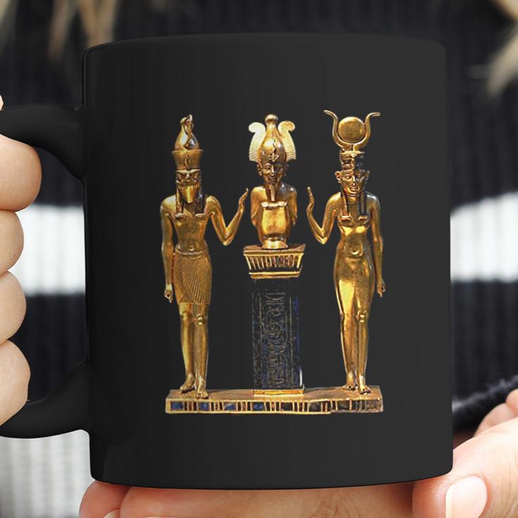 Egyptian Trinity Golden Horus Osiris And Isis Statue Coffee Mug