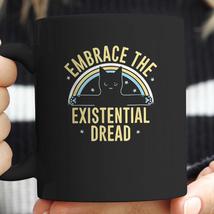 Embrace The Existential Dread Funny Cat Coffee Mug