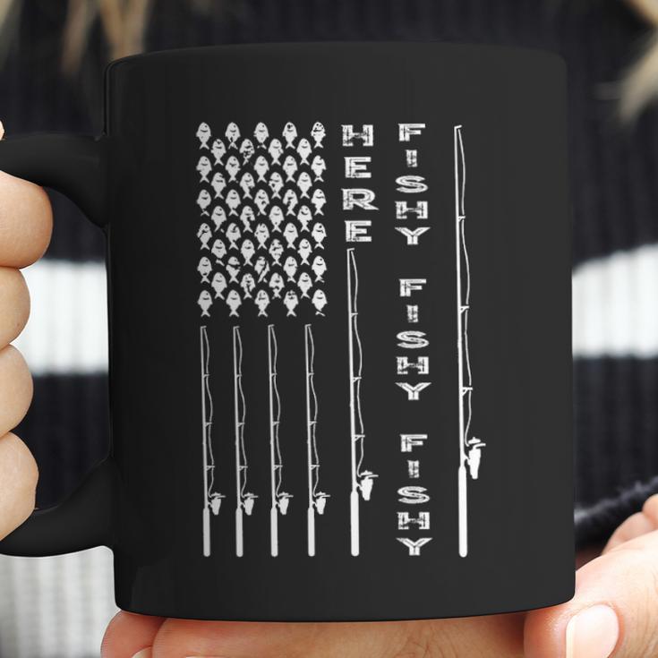 Here Fishy American Flag Coffee Mug