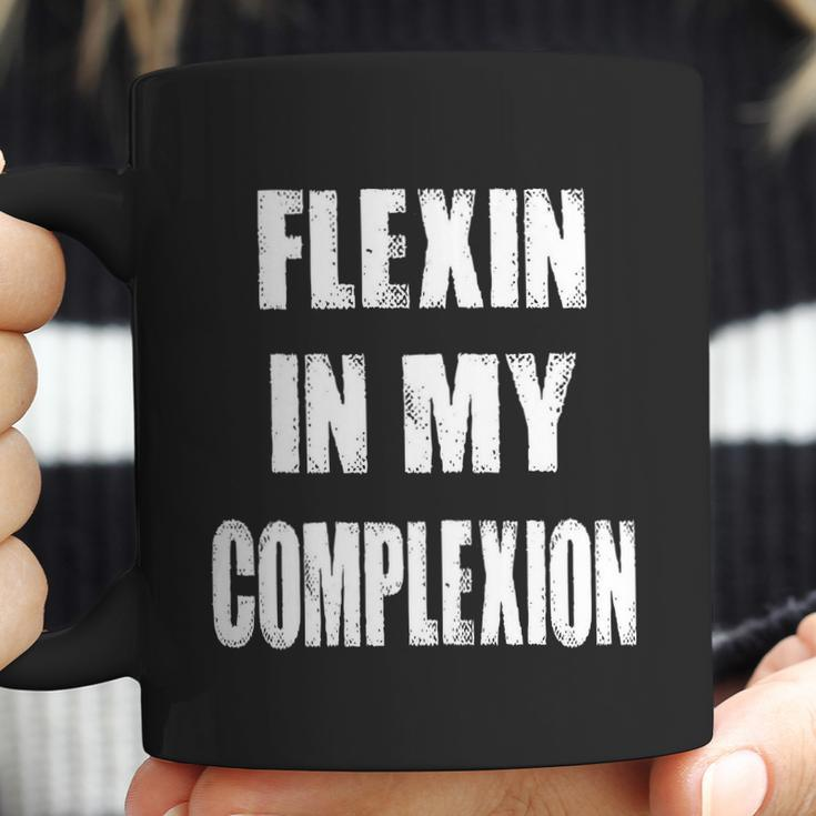 Flexin My Complexion Distressed Logo Coffee Mug