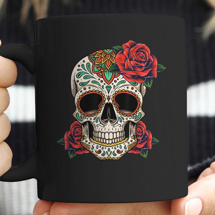 Floral Sugar Skull Day Of Dead Dia De Los Muertos Women Coffee Mug