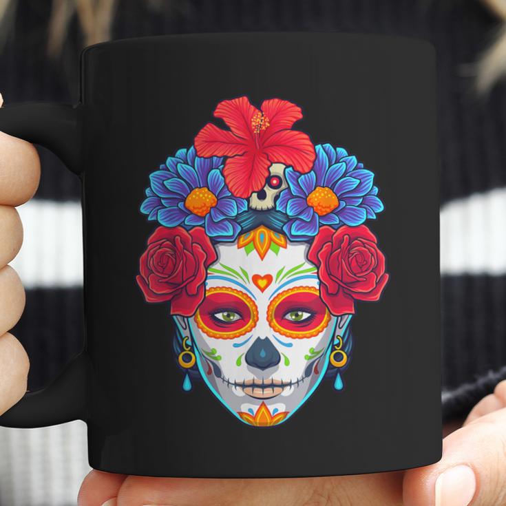 Floral Sugar Skull Day Of The Dead Dia De Muertos Women Coffee Mug