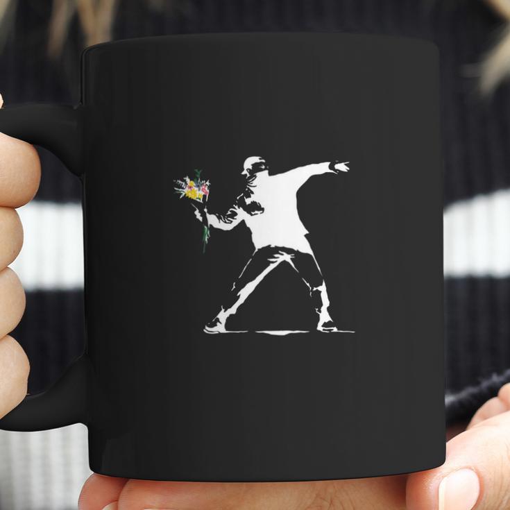 Flower Thrower White - Unofficial Banksy Coffee Mug