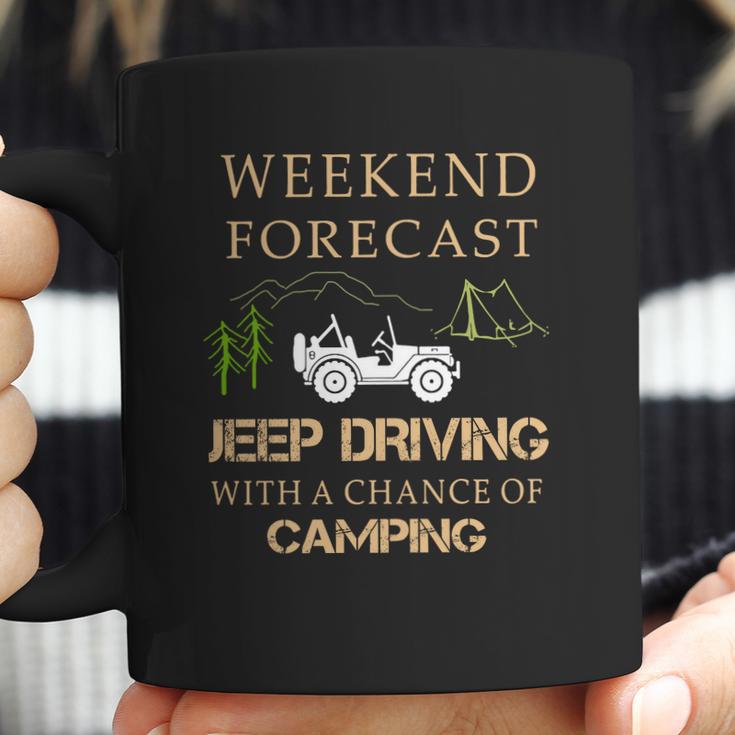 Weekend Forecast Jeep Driving CampingShirts Coffee Mug