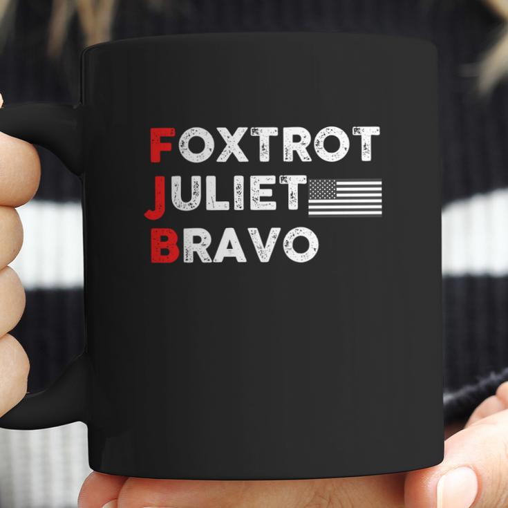 Foxtrot Juliet Bravo American Flag Black And White Fjb Fuck Joe Biden Coffee Mug