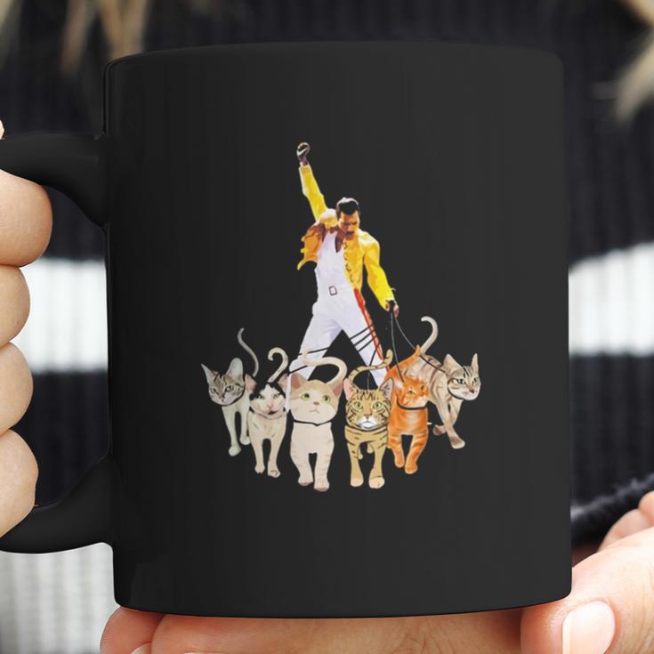 Freddie Mercury With Yellow Jacket And Cats Coffee Mug