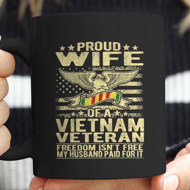 Freedom Isnt Free Proud Wife Of A Vietnam Veteran Ribbon Graphic Design Printed Casual Daily Basic Coffee Mug