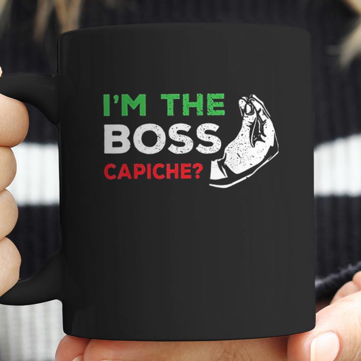 Funny Im The Boss Italian Nonna Nonno Capiche Humor Gift Coffee Mug