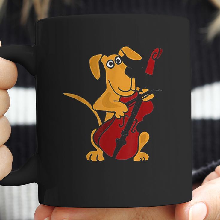 Funny Brown Dog Playing Cello Coffee Mug