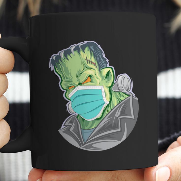 Funny Halloween Frankenstein Pandemic Virus Mask Coffee Mug