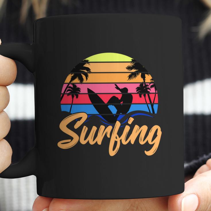 Funny Retro Surfing Logo Coffee Mug