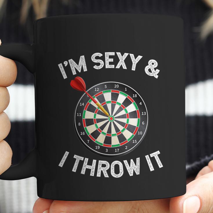 Funny Im Sexy & I Throw It Dart Shooting Throwing Coffee Mug