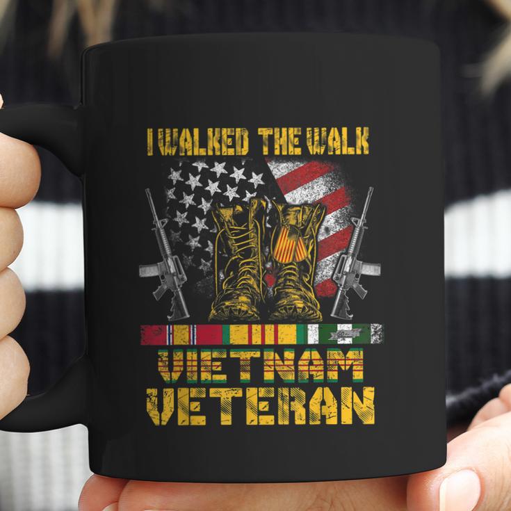 Funny Vietnam Veteran With Us Flag Gift With Combat Boots Patriotic Gift Coffee Mug