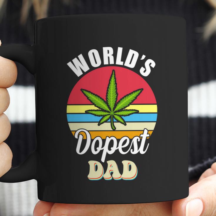 Funny Worlds Dopest Dad Funny Marijuana Retro Coffee Mug