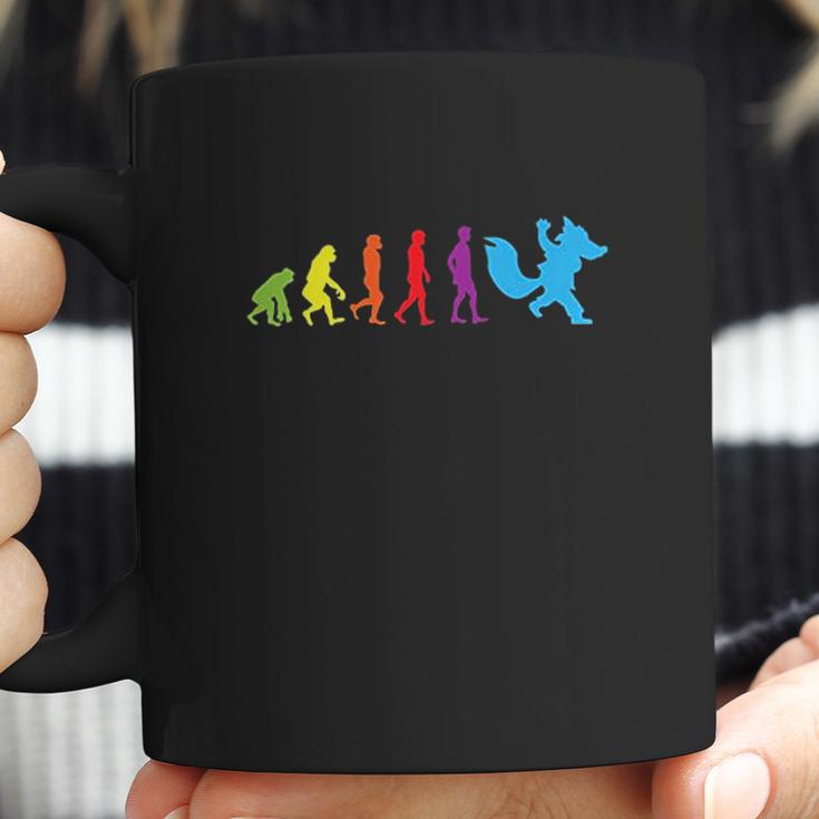 Furry Human Evolution Tshirt Furries Tail Ears Cosplay Coffee Mug