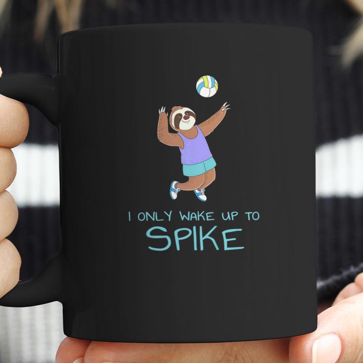 Girls Volleyball Sloth Womens I Only Wake Up To Spike Coffee Mug